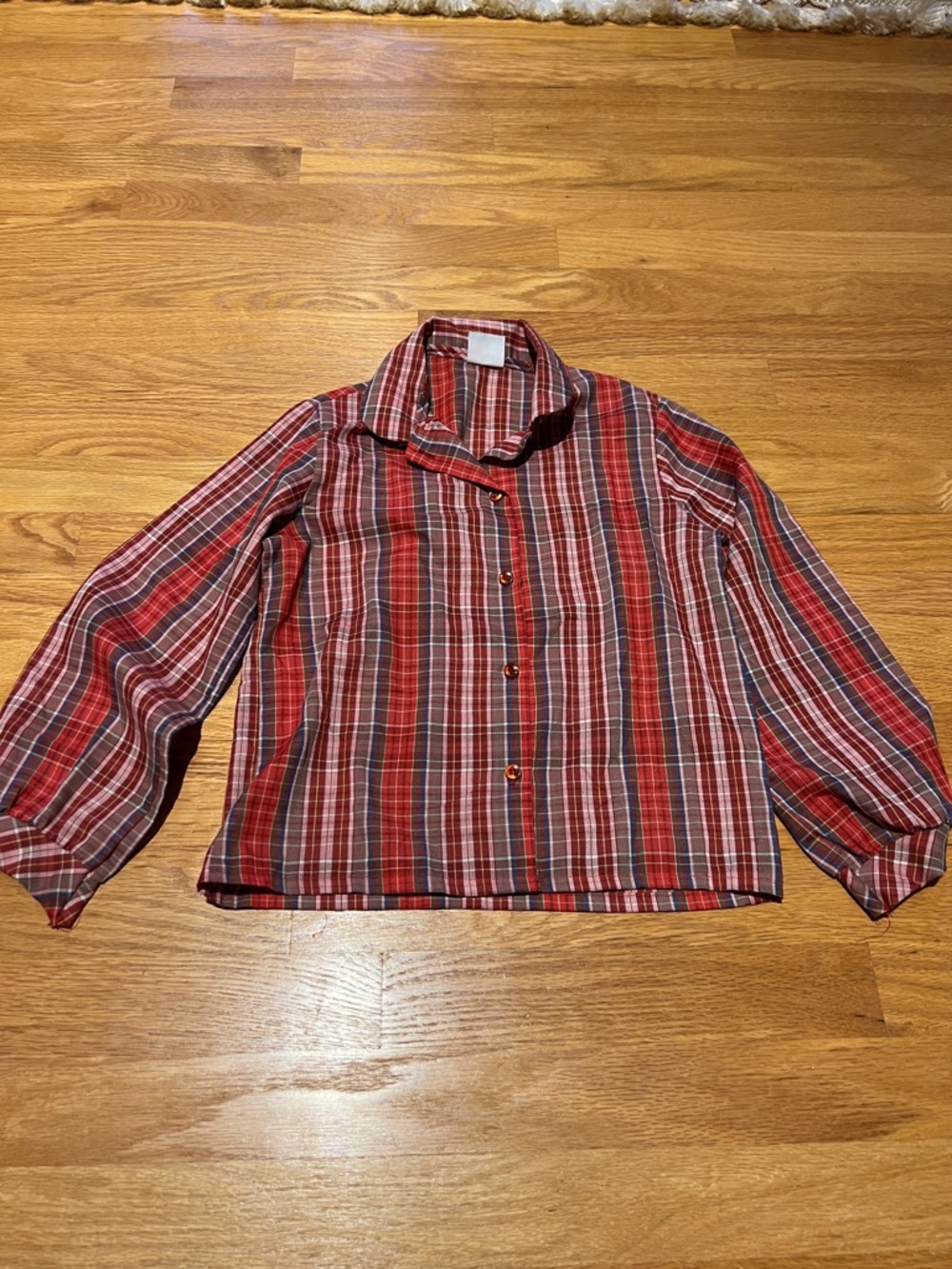 Vintage Land and Sea Red Plaid Button-Up boys size 8 shirt